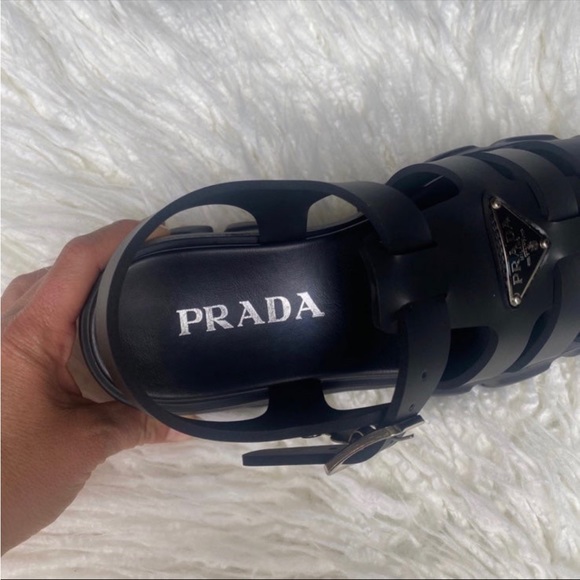 Prada Black Strappy Sandals - Picture 4 of 10